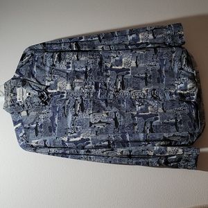 COLUMBIA COASTAL FISHERMAN CHAMBRAY BUTTON DOWN LONG SLEEVE MENS SHIRT SZ LARGE